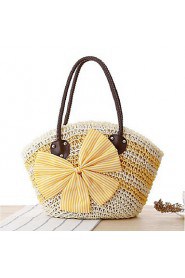 Women Casual Straw Tote Blue / Green / Yellow / Fuchsia