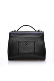 Women PU Baguette Shoulder Bag / Tote / Satchel Black