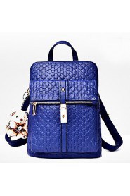 Women PU Bucket Backpack / School Bag / Travel Bag White / Blue / Yellow / Red / Black / Burgundy