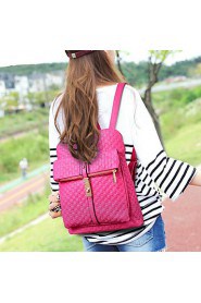 Women PU Bucket Backpack / School Bag / Travel Bag White / Blue / Yellow / Red / Black / Burgundy