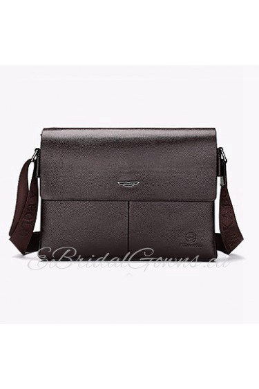 Men PU Messenger Shoulder Bag / Satchel Brown / Black