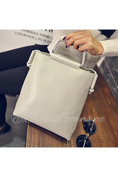 Women PU Baguette Tote White / Gray / Black