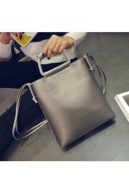 Women PU Baguette Tote White / Gray / Black