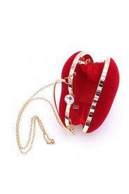 Women Event/Party Velvet Kiss Lock Evening Bag