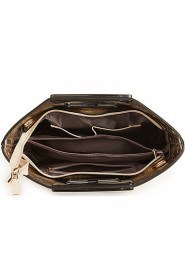 Women PU Barrel Shoulder Bag / Tote / Clutch Gold / Silver / Black