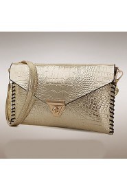 Women PU Barrel Shoulder Bag / Tote / Clutch Gold / Silver / Black