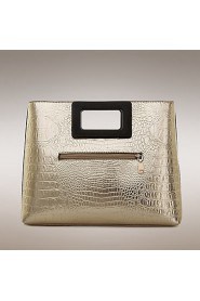 Women PU Barrel Shoulder Bag / Tote / Clutch Gold / Silver / Black