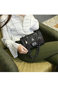 Women Casual PU Shoulder Bag Gray / Black