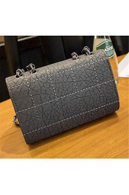 Women Casual PU Shoulder Bag Gray / Black