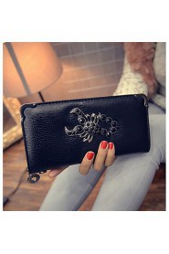 Women PU Bi fold Checkbook Wallet Multi color