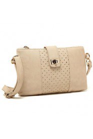 Women PU Baguette Shoulder Bag Beige