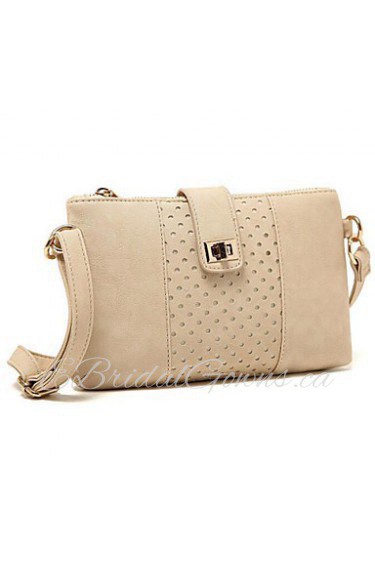 Women PU Baguette Shoulder Bag Beige