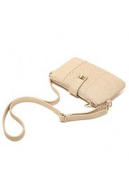 Women PU Baguette Shoulder Bag Beige