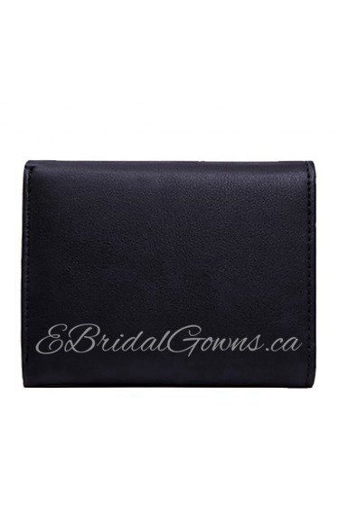 Women's PU Long Wallet/Card/Clutch bag Black/Pink