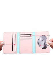 Women's PU Long Wallet/Card/Clutch bag Black/Pink