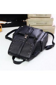 Women Outdoor PU Zipper School Bag