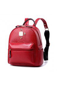 Women Outdoor PU Zipper School Bag