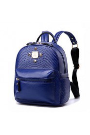 Women Outdoor PU Zipper School Bag