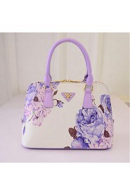 Women PU Shopper Tote White / Purple / Green / Black