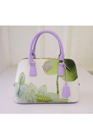 Women PU Shopper Tote White / Purple / Green / Black