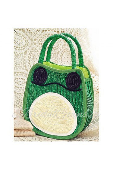 Women Straw Hobo Tote Green