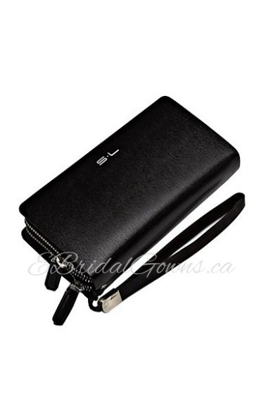 SL Messenger Bag Vintage Genuine Leather Unique Design Top Layer Cowhide Business Clutch Bag Wallet Card Holder