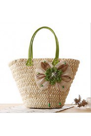 Women Casual Straw Tote Blue / Green / Yellow / Brown / Fuchsia