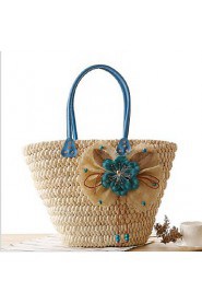 Women Casual Straw Tote Blue / Green / Yellow / Brown / Fuchsia