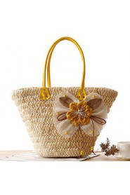 Women Casual Straw Tote Blue / Green / Yellow / Brown / Fuchsia