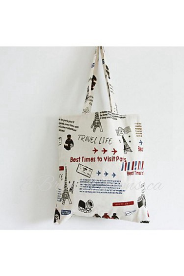 Women Casual / Shopping Canvas Shoulder Bag White