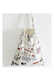 Women Casual / Shopping Canvas Shoulder Bag White