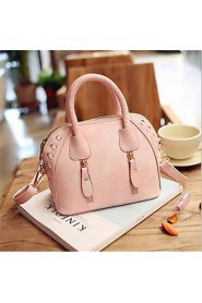 Women PU Shell Tote Beige / Pink / Gray / Black