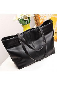 Women PU Weekend Bag Tote Black