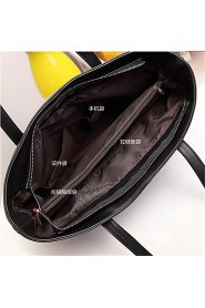 Women PU Weekend Bag Tote Black