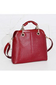 Women PU / Patent Leather Shell Shoulder Bag / Tote / Clutch White / Blue / Red / Black