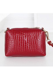 Women PU / Patent Leather Shell Shoulder Bag / Tote / Clutch White / Blue / Red / Black