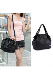 Women's Candy Color PU Leather Patchwork Vintage Handbag Totes