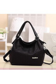 Women's Candy Color PU Leather Patchwork Vintage Handbag Totes