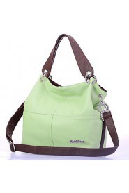 Women's Candy Color PU Leather Patchwork Vintage Handbag Totes