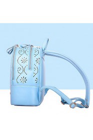 Women PU Bucket Backpack / Sports & Leisure Bag / School Bag / Travel Bag White / Blue / Black