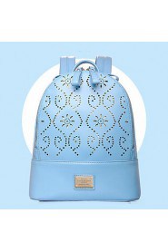 Women PU Bucket Backpack / Sports & Leisure Bag / School Bag / Travel Bag White / Blue / Black