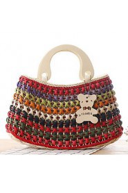 Women Straw Hobo Tote Blue / Yellow / Brown / Red / Fuchsia