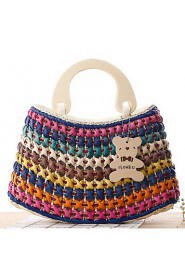 Women Straw Hobo Tote Blue / Yellow / Brown / Red / Fuchsia