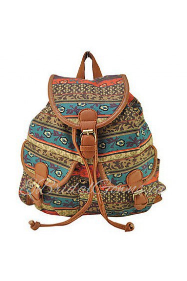 Women Sports / Shopping Canvas Toggle Backpack