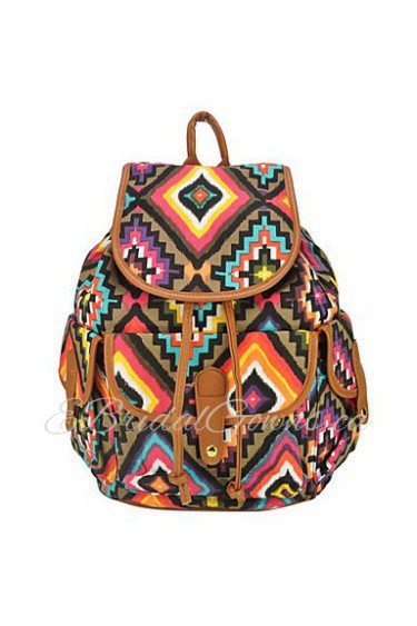 Women Sports / Shopping Canvas Toggle Backpack