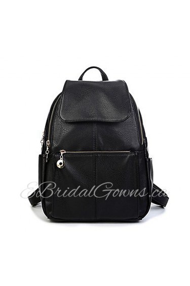 Women PU Sling Bag Backpack Black