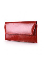 Women's Oil Wax Genuine Leather Oil Wax Clutches Wallet Fashion Multi Card Handbag wallet