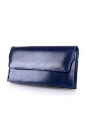 Women's Oil Wax Genuine Leather Oil Wax Clutches Wallet Fashion Multi Card Handbag wallet