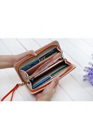 Women's Leather Wrist Wallet Crocodile Clutch Purse