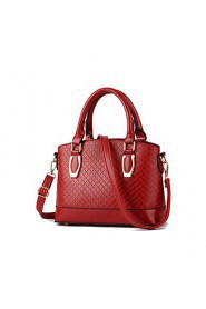 Women PU Shell Tote Gold / Black / Burgundy